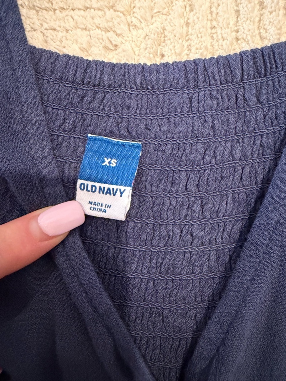 Old Navy Navy Blue V-Neck Dress - Picture 3 of 5